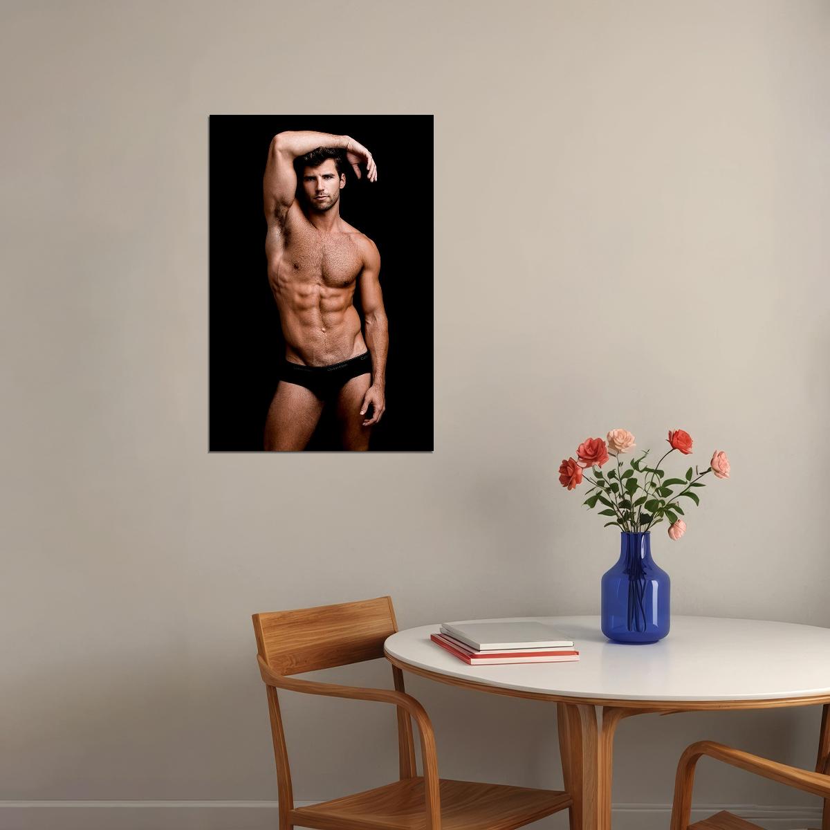 Phillip Sexy Male Model Black Background Poster Wall Art Print Home Wall Decor - xonomax
