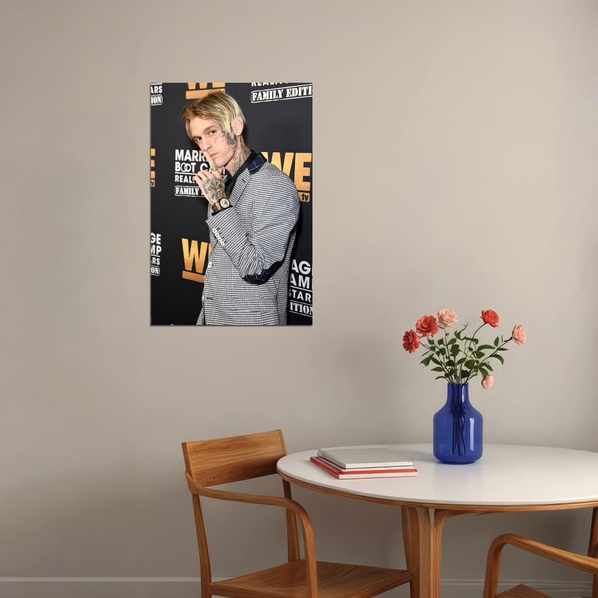 Aaron Carter Blue Hair Music Artist Singer Poster Wall Art Print Home Wall Decor - xonomax
