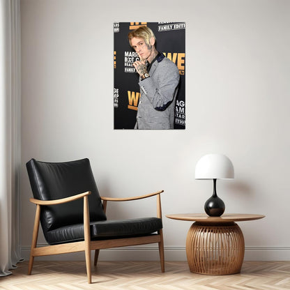 Aaron Carter Blue Hair Music Artist Singer Poster Wall Art Print Home Wall Decor - xonomax