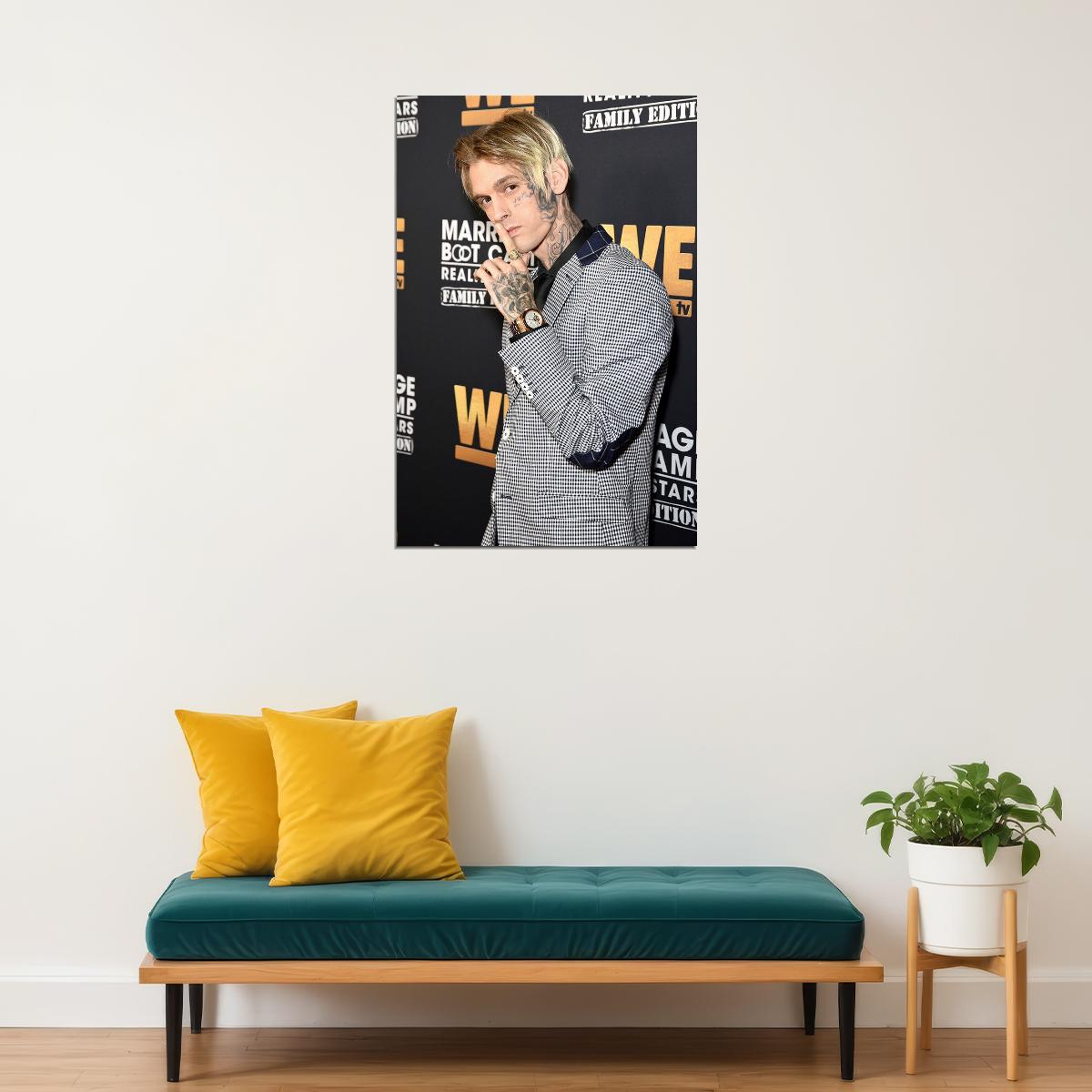 Aaron Carter Blue Hair Music Artist Singer Poster Wall Art Print Home Wall Decor - xonomax