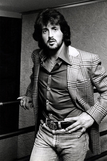 Sylvester Stallone Movie Actor Artist Black White Poster Wall Art Print Home Wall Decor - xonomax