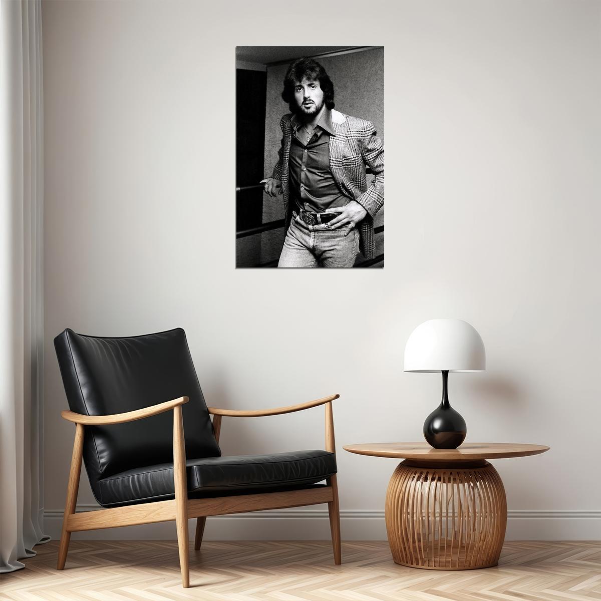 Sylvester Stallone Movie Actor Artist Black White Poster Wall Art Print Home Wall Decor - xonomax