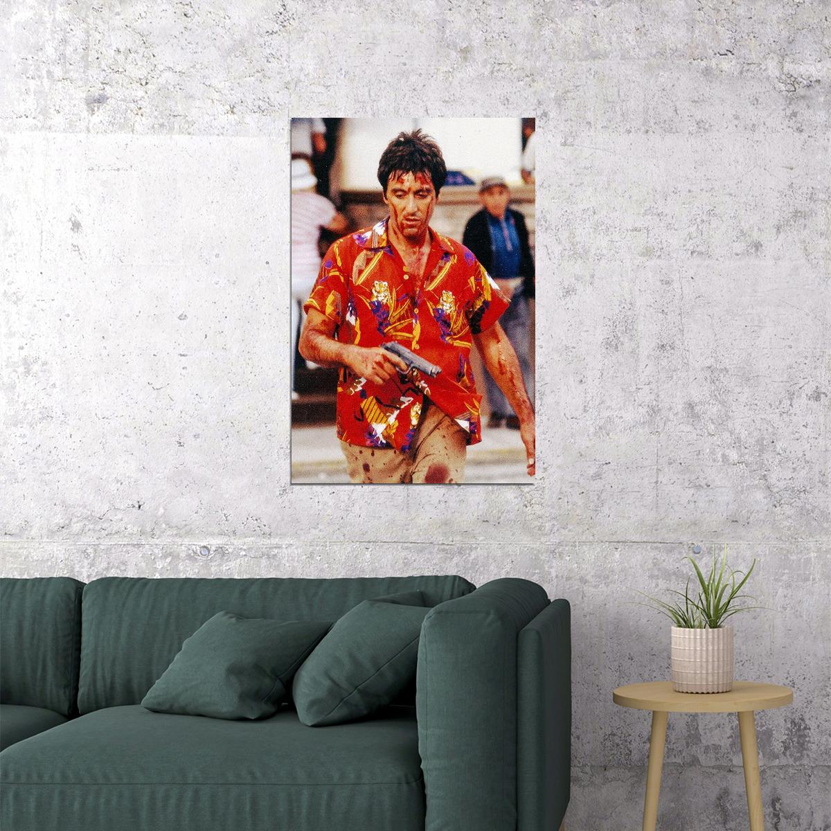Scarface Movie Drama Crime Al Pacino Bloody Poster Wall Art Print Home Wall Decor