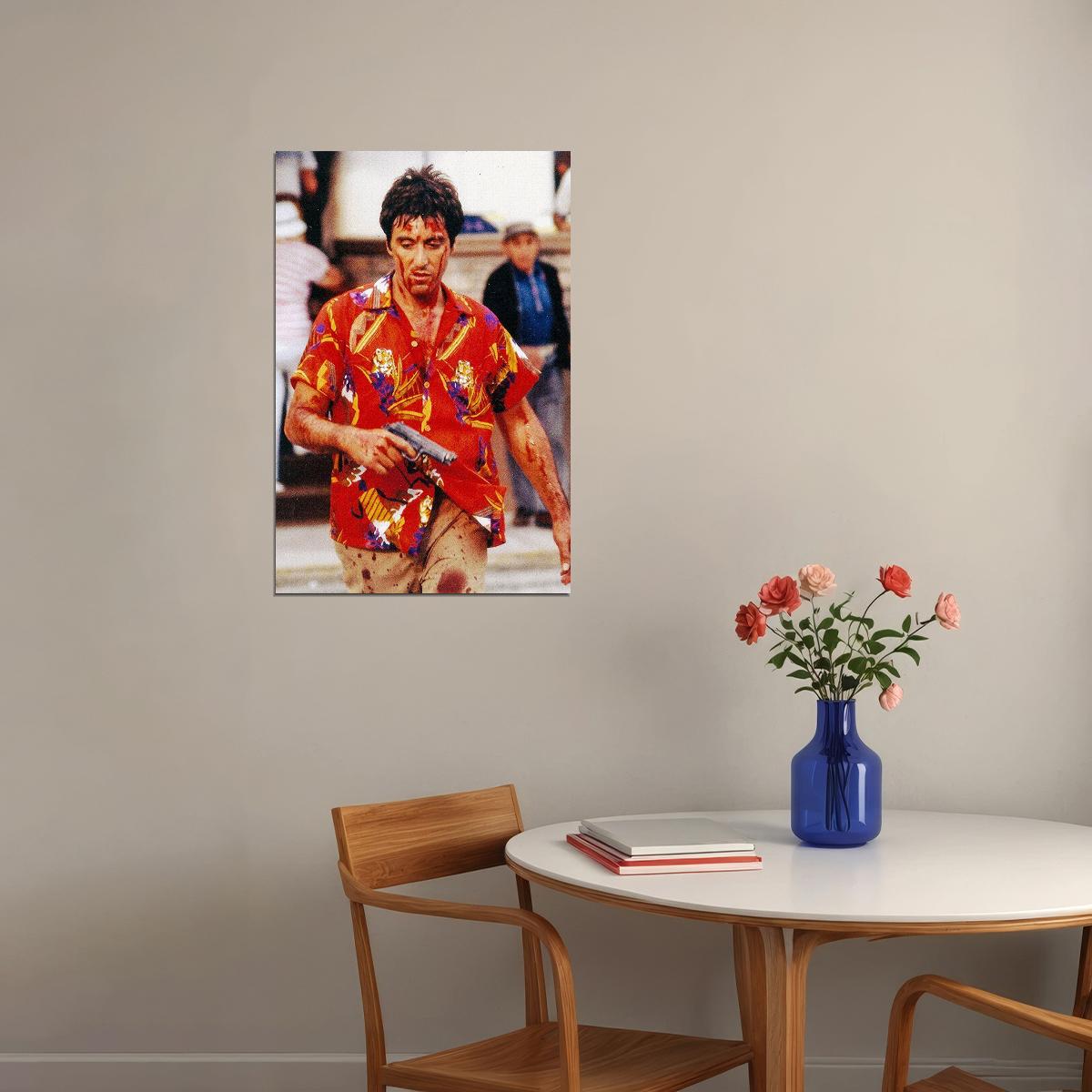 Scarface Movie Drama Crime Al Pacino Bloody Poster Wall Art Print Home Wall Decor