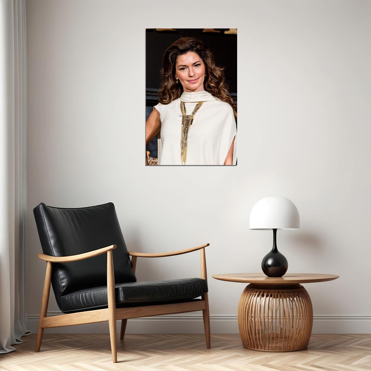 Shania Twain Artist Songwriter With White Dress Poster Wall Art Print Home Wall Decor - xonomax