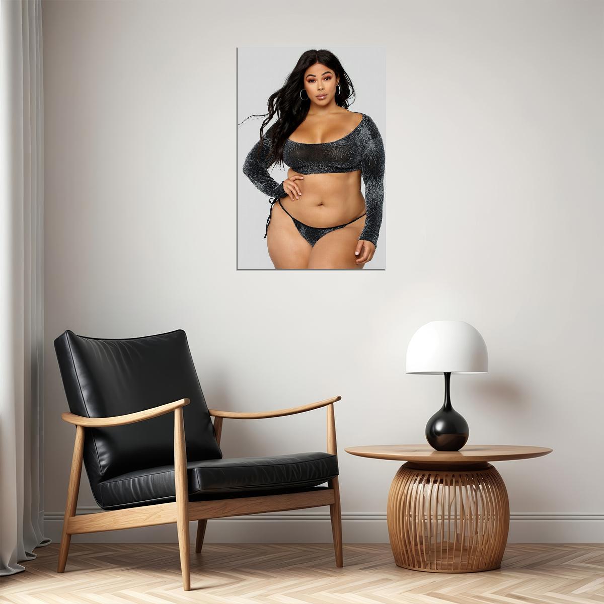 Think Big Sexy Female Model White Background Poster Wall Art Print Home Wall Decor - xonomax