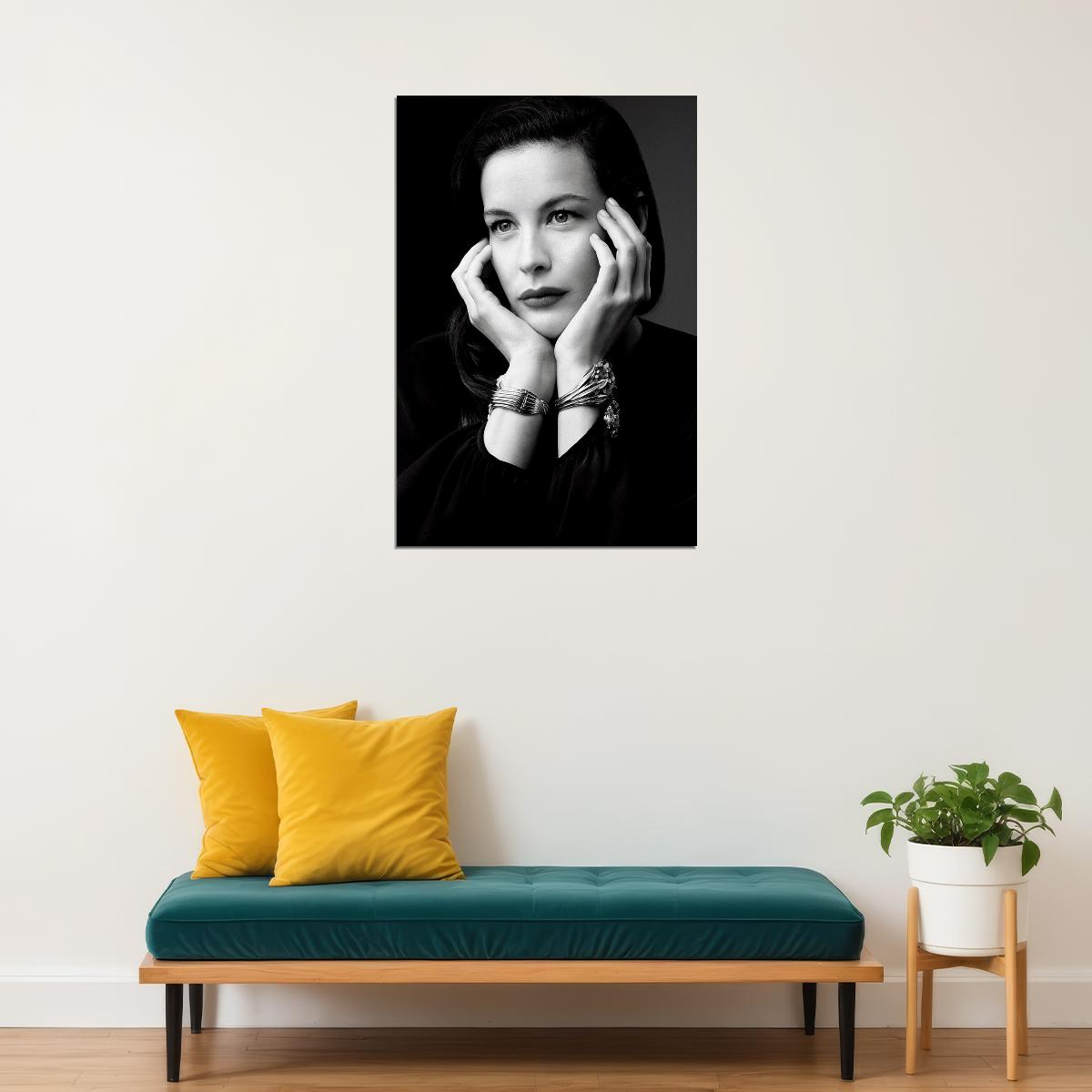 Liv Tyler Sexy Female Model Photo Black And White Poster Wall Art Print Home Wall Decor - xonomax
