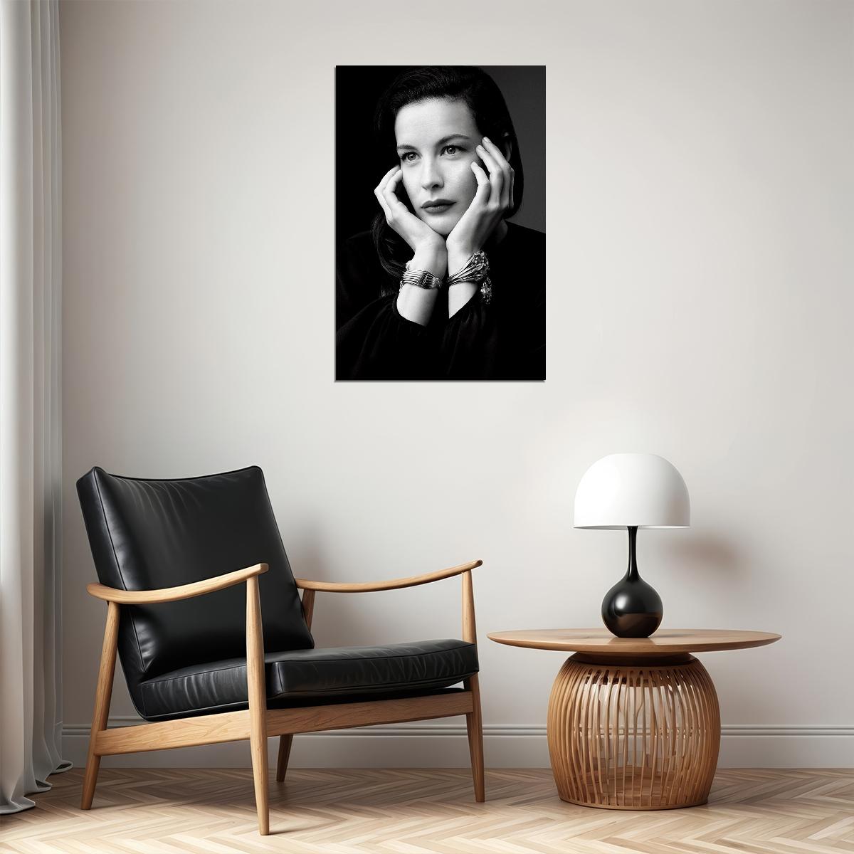 Liv Tyler Sexy Female Model Photo Black And White Poster Wall Art Print Home Wall Decor - xonomax