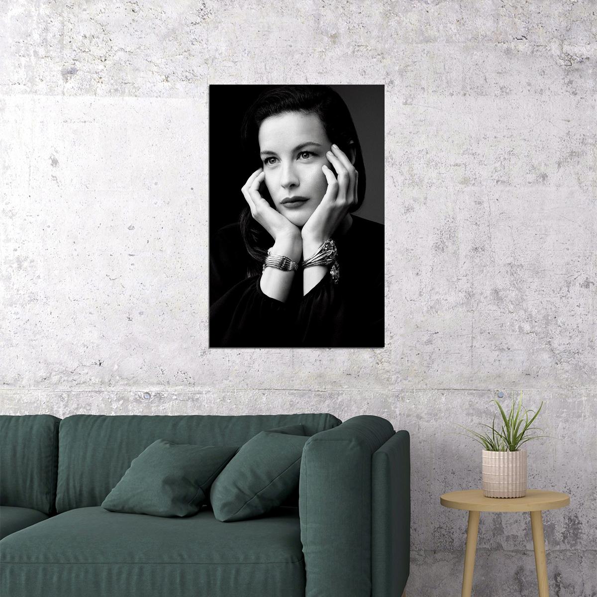 Liv Tyler Sexy Female Model Photo Black And White Poster Wall Art Print Home Wall Decor - xonomax