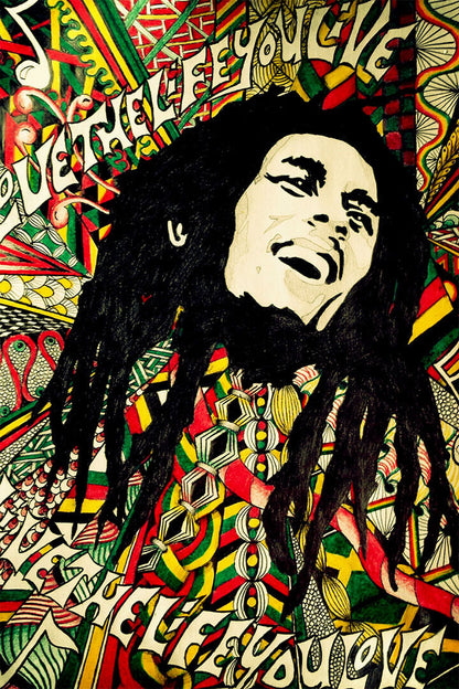 Bob Marley Reggae Natural Mystic Poster Wall Art Print Home Wall Decor - xonomax
