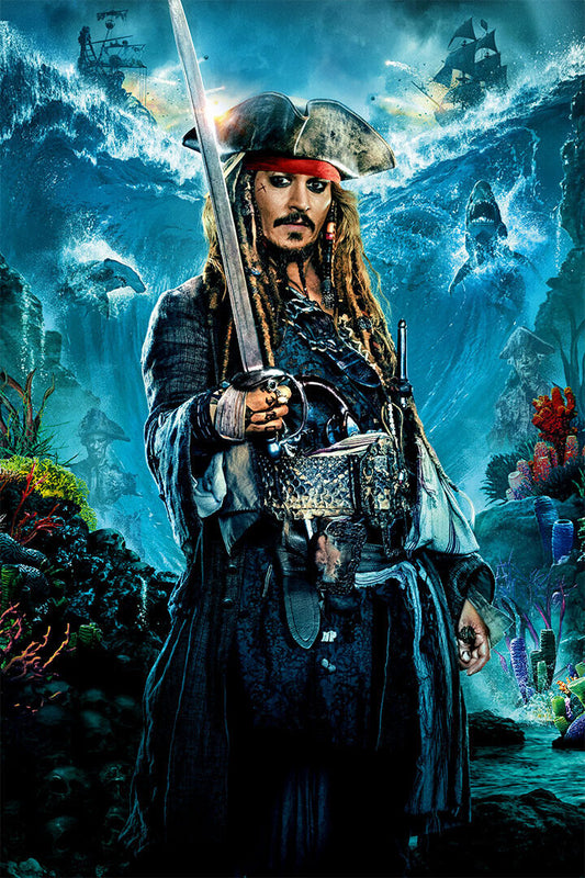 Pirates Of Carribean Movie Johnny Depp Excitement Poster Wall Art Print Home Wall Decor - xonomax