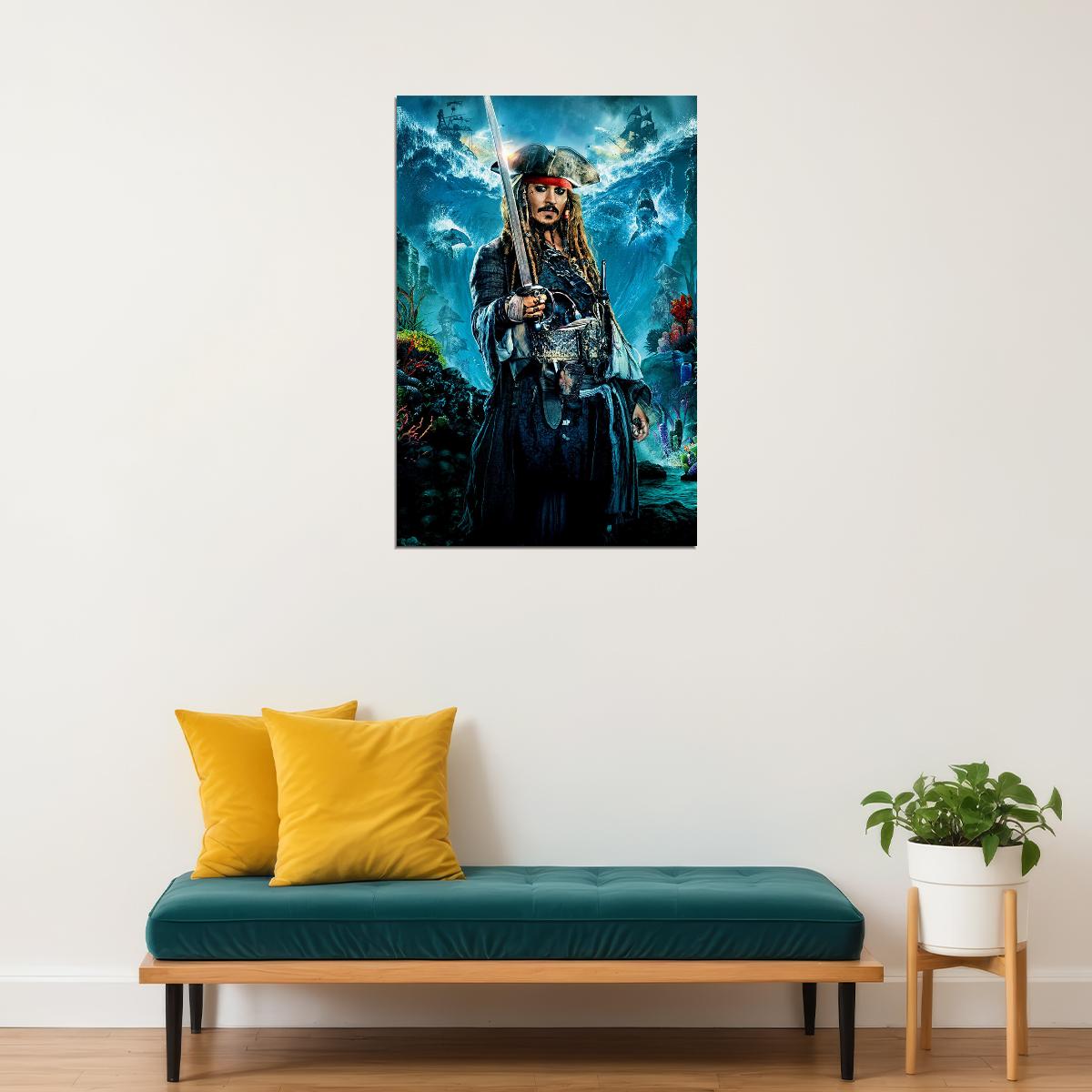 Pirates Of Carribean Movie Johnny Depp Excitement Poster Wall Art Print Home Wall Decor - xonomax