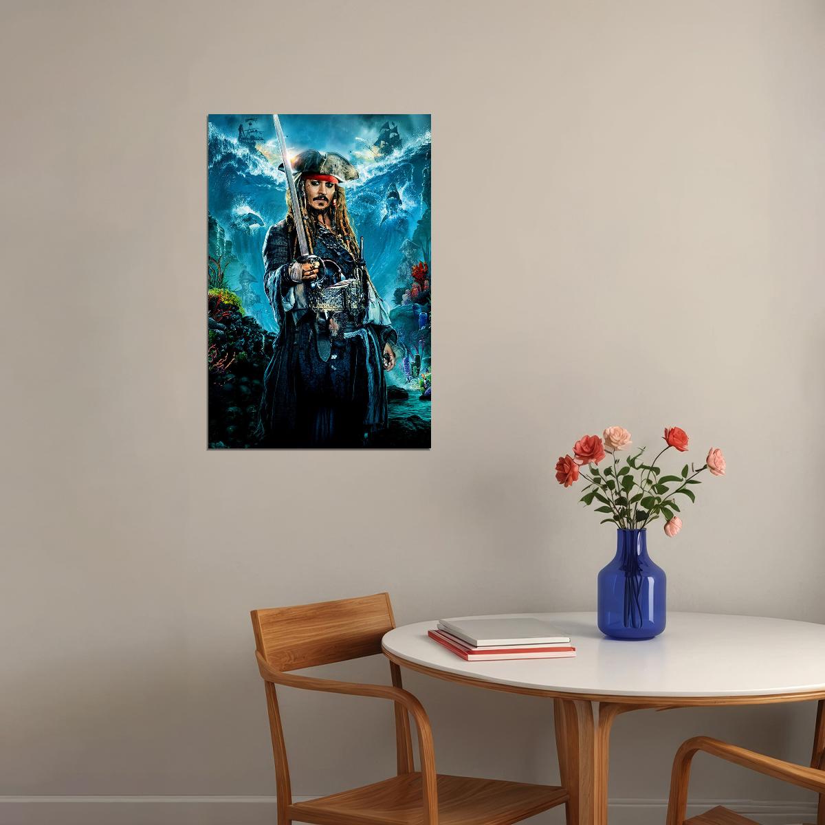 Pirates Of Carribean Movie Johnny Depp Excitement Poster Wall Art Print Home Wall Decor - xonomax