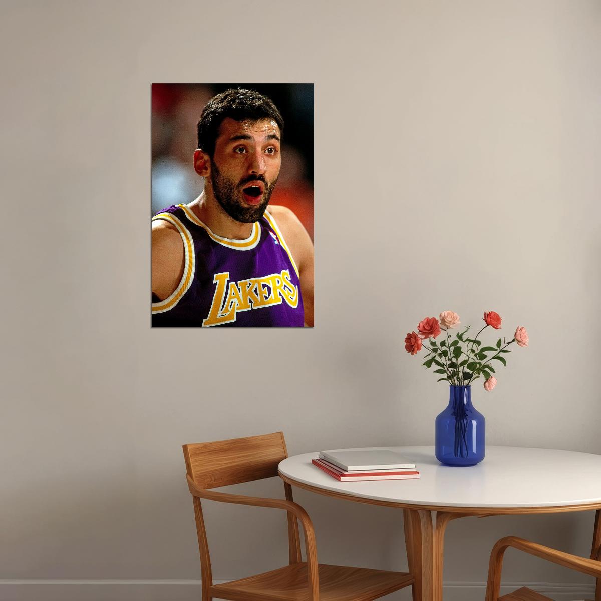 Basketball Vlade Divac Los Angeles Poster Wall Art Print Home Wall Decor - xonomax