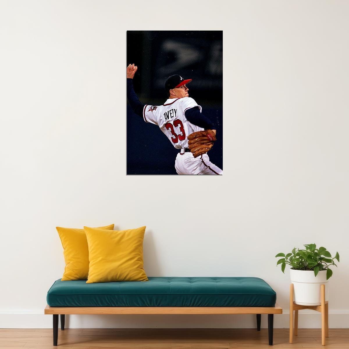 Baseball Steve Avery Atlanta Sport Poster Wall Art Print Home Wall Decor - xonomax