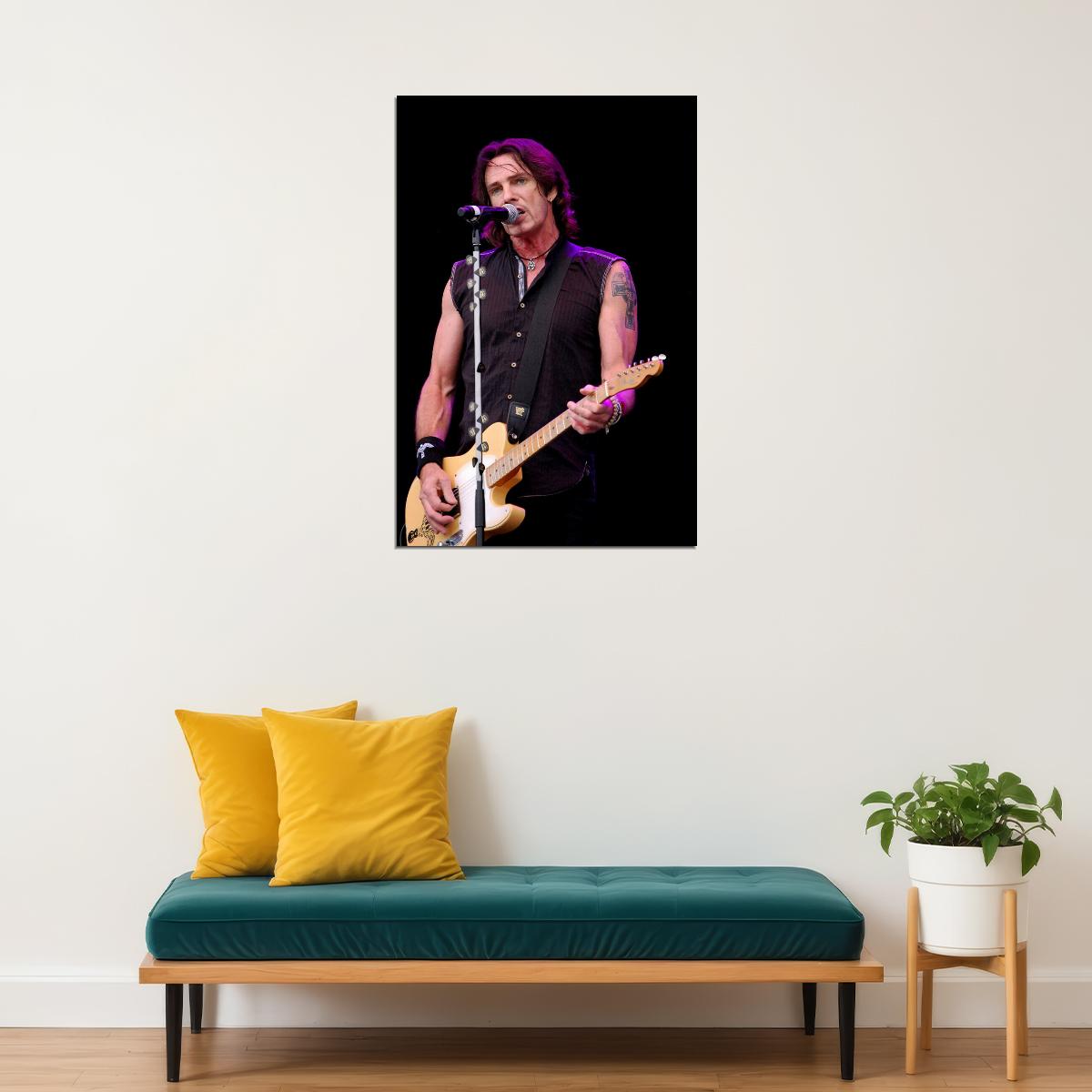 Rick Springfield With Fuitar Rock Musician Poster Wall Art Print Home Wall Decor - xonomax