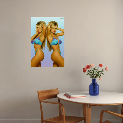 Sexy Female Model Barbie Twins In Bikins Poster Wall Art Print Home Wall Decor - xonomax