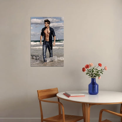 Sexy Male Model Beach Hot Poster Wall Art Print Home Wall Decor - xonomax