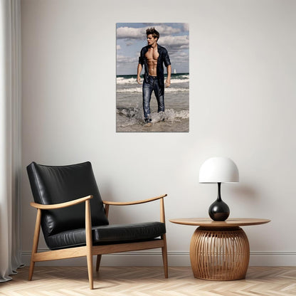 Sexy Male Model Beach Hot Poster Wall Art Print Home Wall Decor - xonomax
