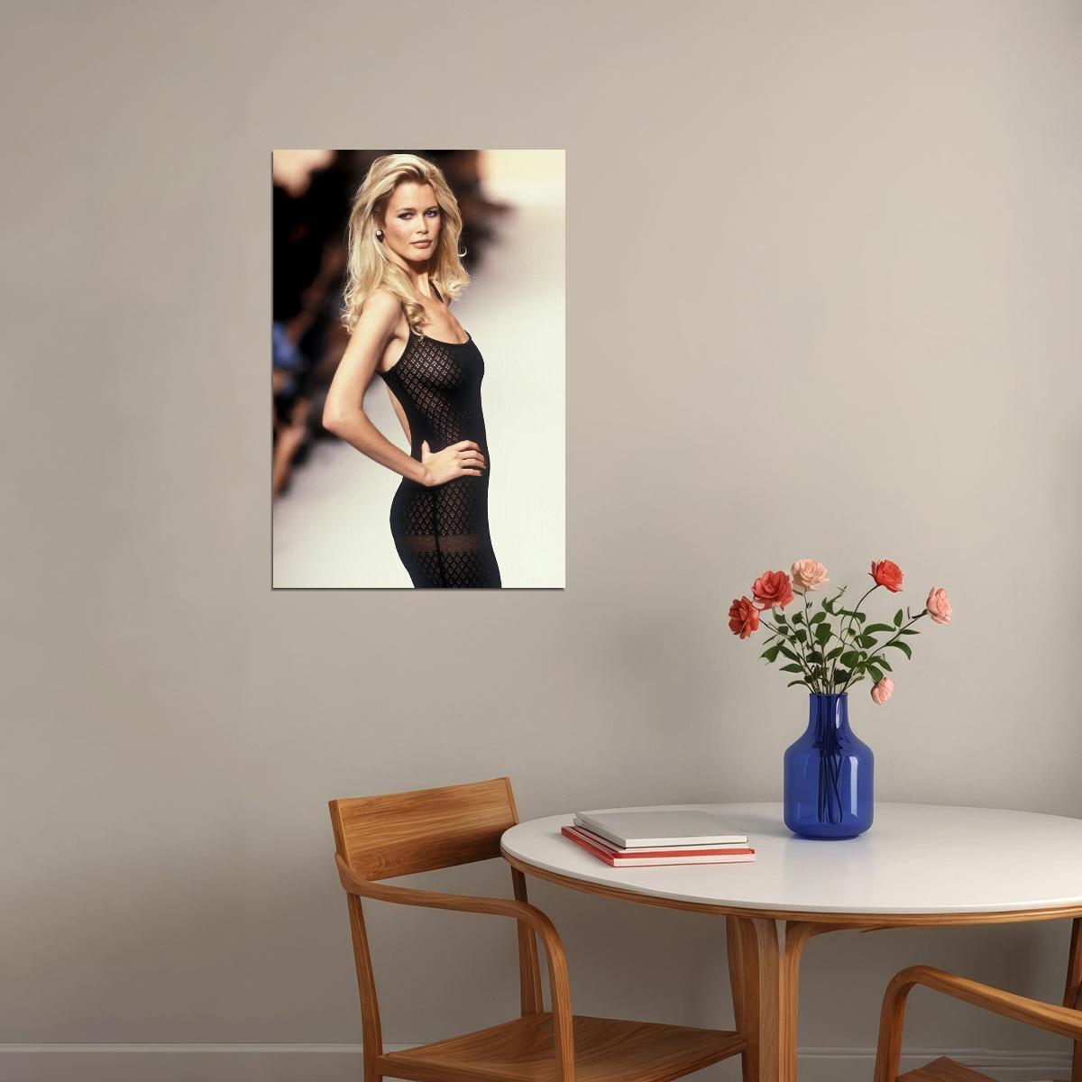 Poster - Claudia Schiffer Sexy Female Model Poster Wall Art Print