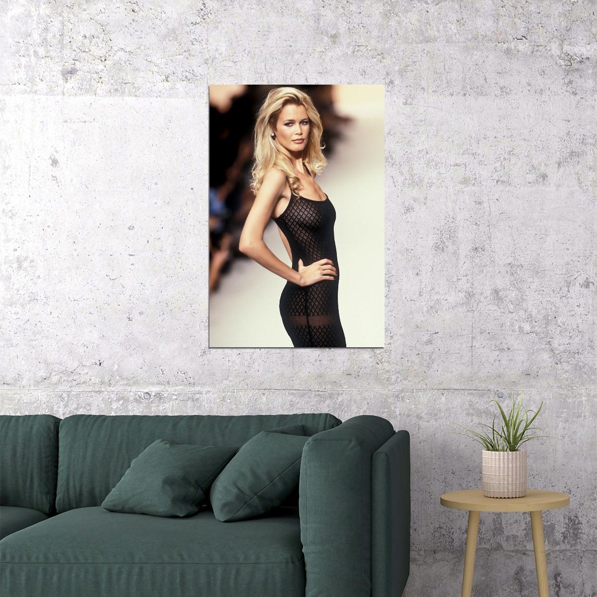 Poster - Claudia Schiffer Sexy Female Model Poster Wall Art Print