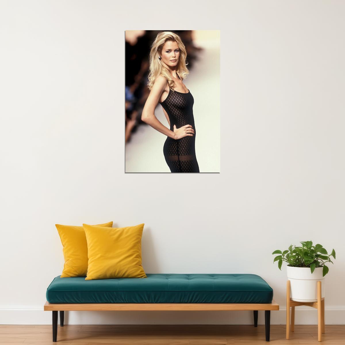 Poster - Claudia Schiffer Sexy Female Model Poster Wall Art Print