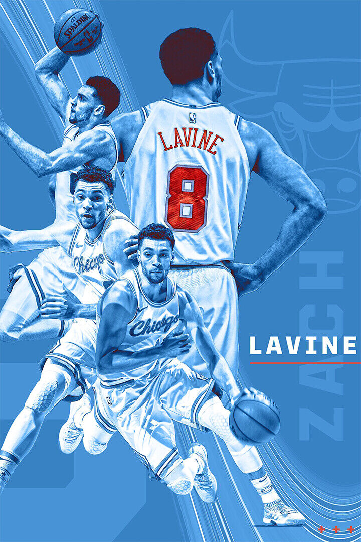 Zach Lavine Chicago American Basketball Poster Wall Art Print Home Wall Decor