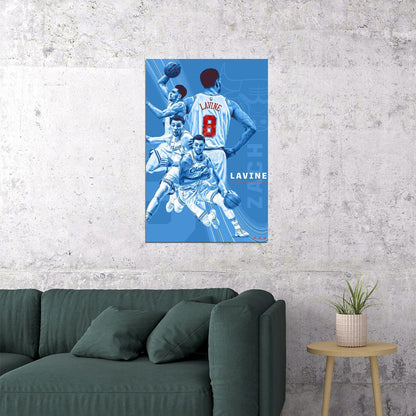 Zach Lavine Chicago American Basketball Poster Wall Art Print Home Wall Decor