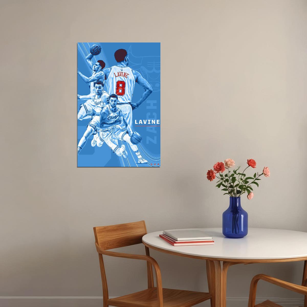 Zach Lavine Chicago American Basketball Poster Wall Art Print Home Wall Decor