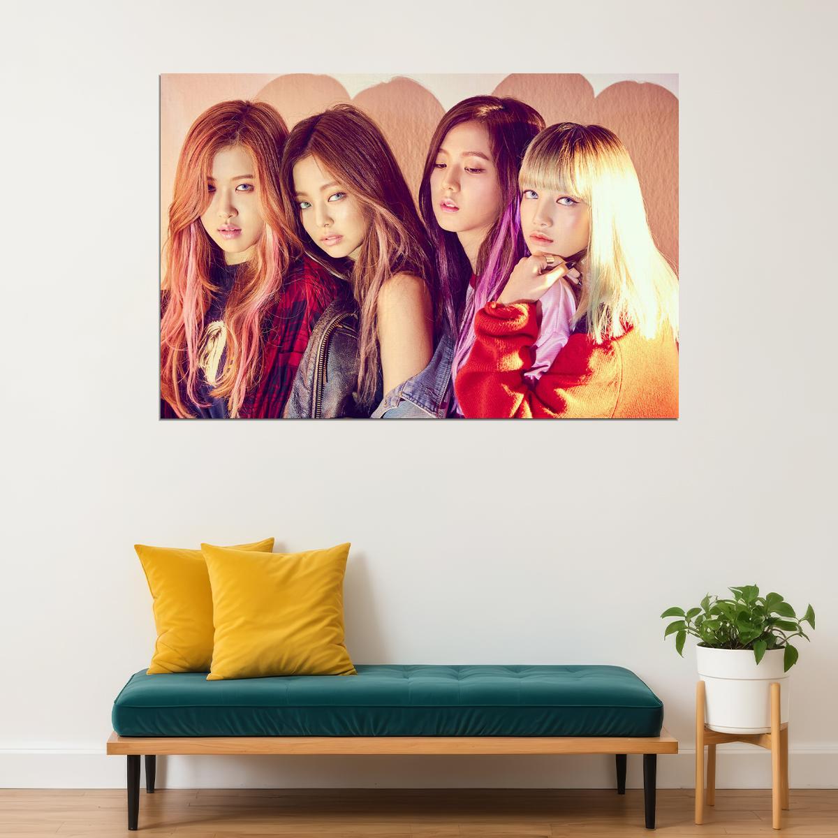 Black Pink Jennie Rose Lisa Jisoo Kpop Musician Poster Wall Art Print Home Wall Decor - xonomax