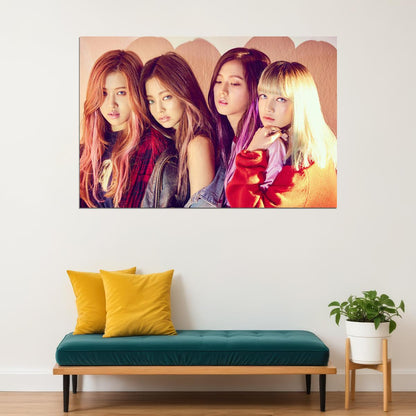 Black Pink Jennie Rose Lisa Jisoo Kpop Musician Poster Wall Art Print Home Wall Decor - xonomax