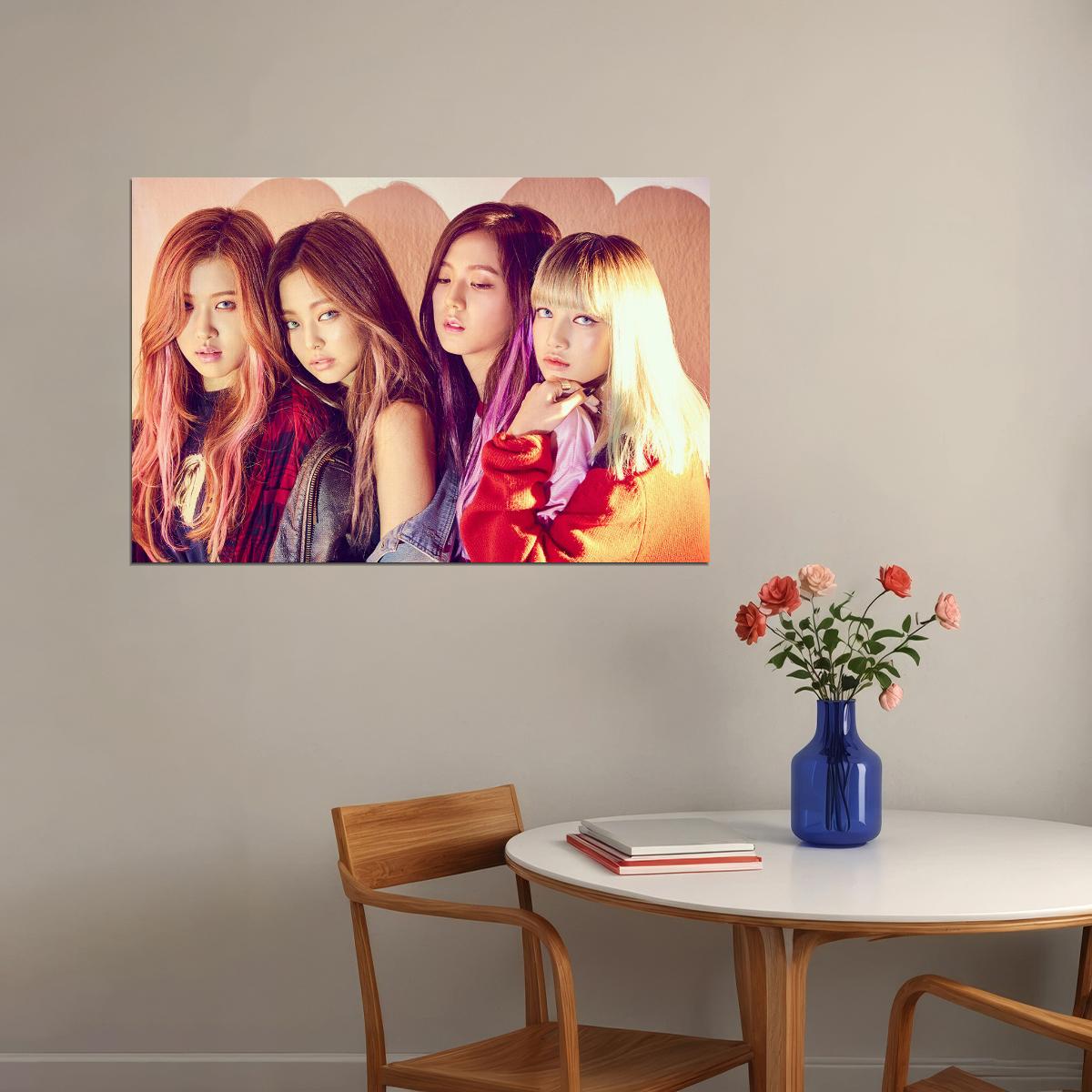Black Pink Jennie Rose Lisa Jisoo Kpop Musician Poster Wall Art Print Home Wall Decor - xonomax