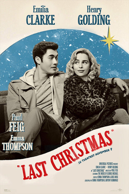 Last Christmas Emilia Clarke Henry Golding Movie Poster Wall Art Print Home Wall Decor - xonomax