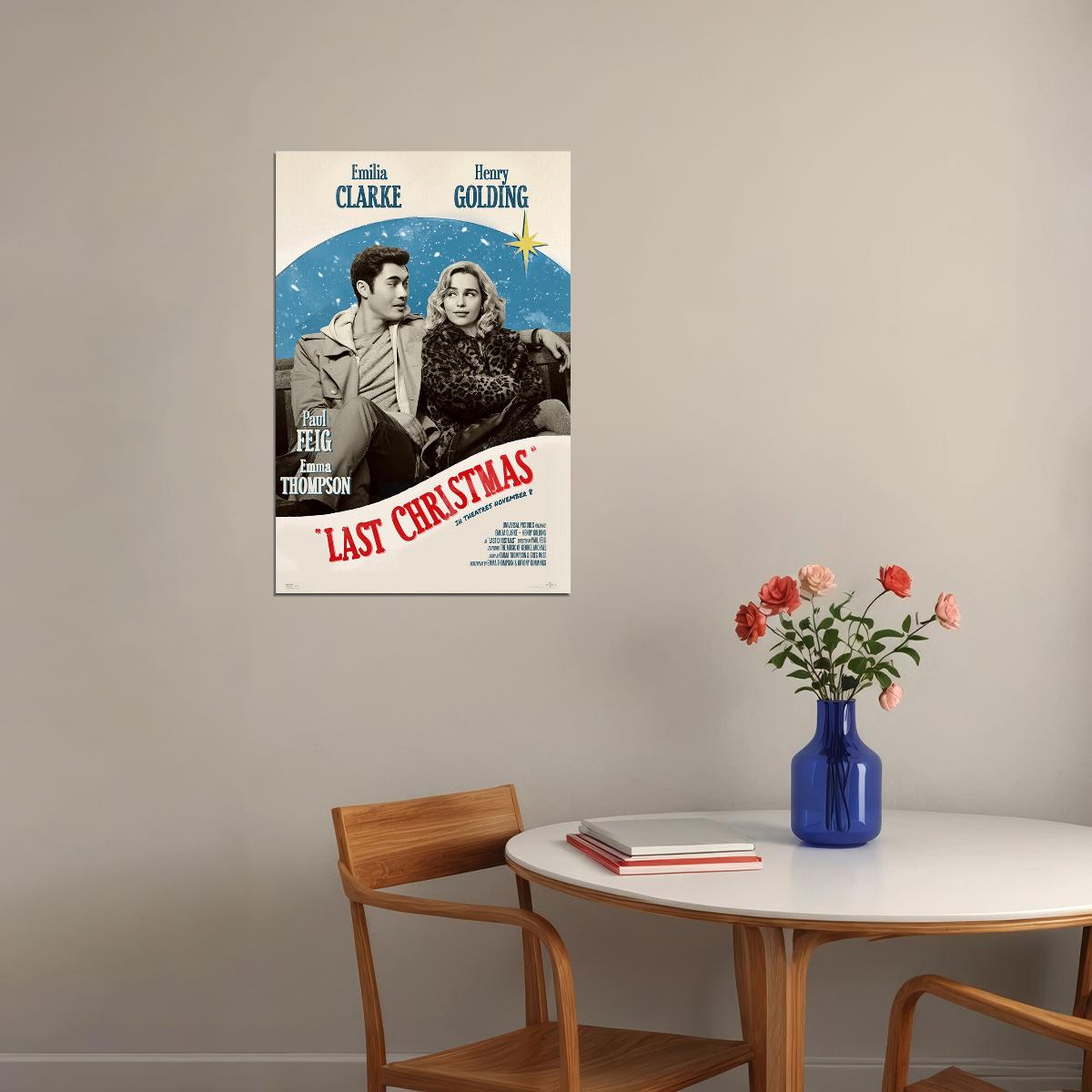 Last Christmas Emilia Clarke Henry Golding Movie Poster Wall Art Print Home Wall Decor - xonomax