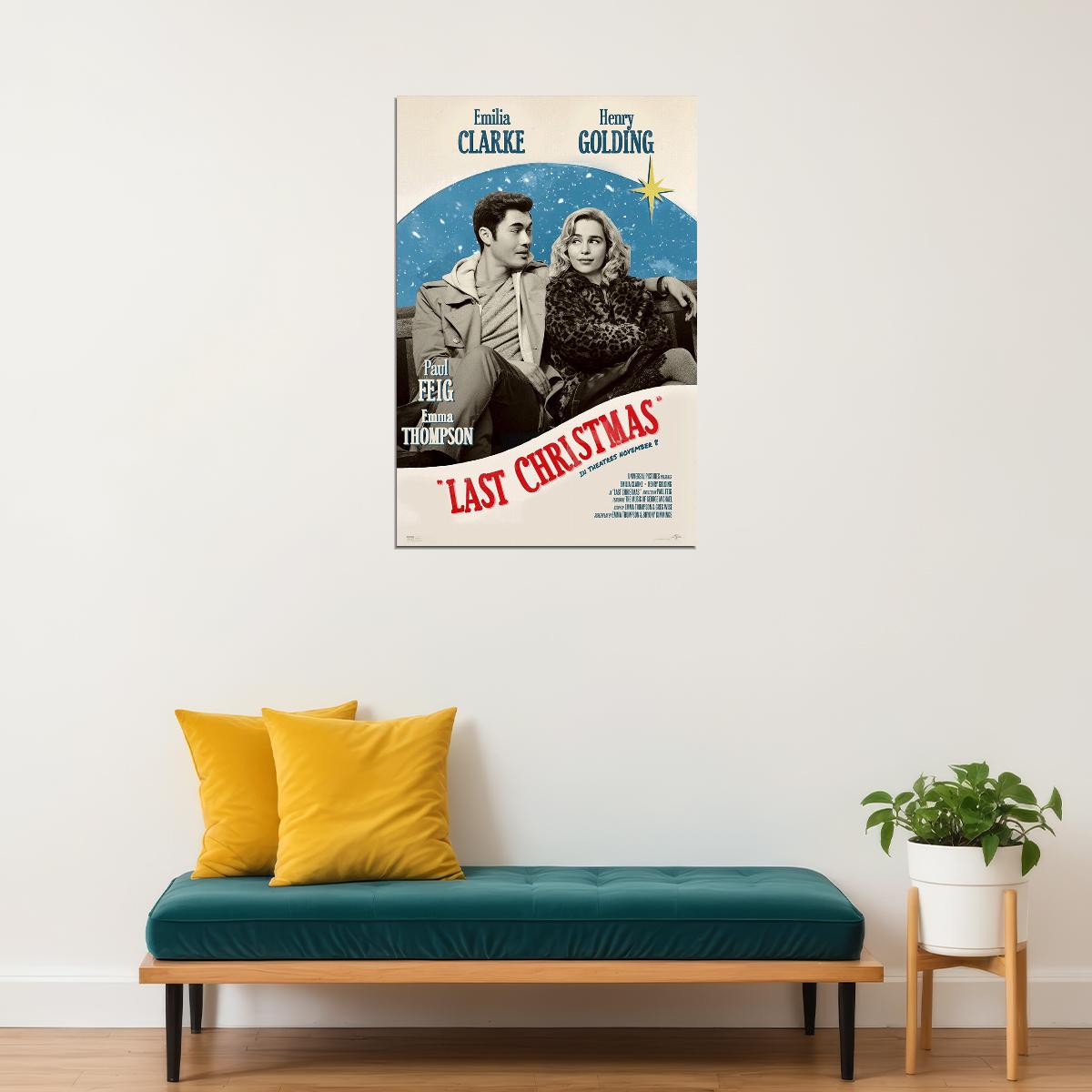 Last Christmas Emilia Clarke Henry Golding Movie Poster Wall Art Print Home Wall Decor - xonomax