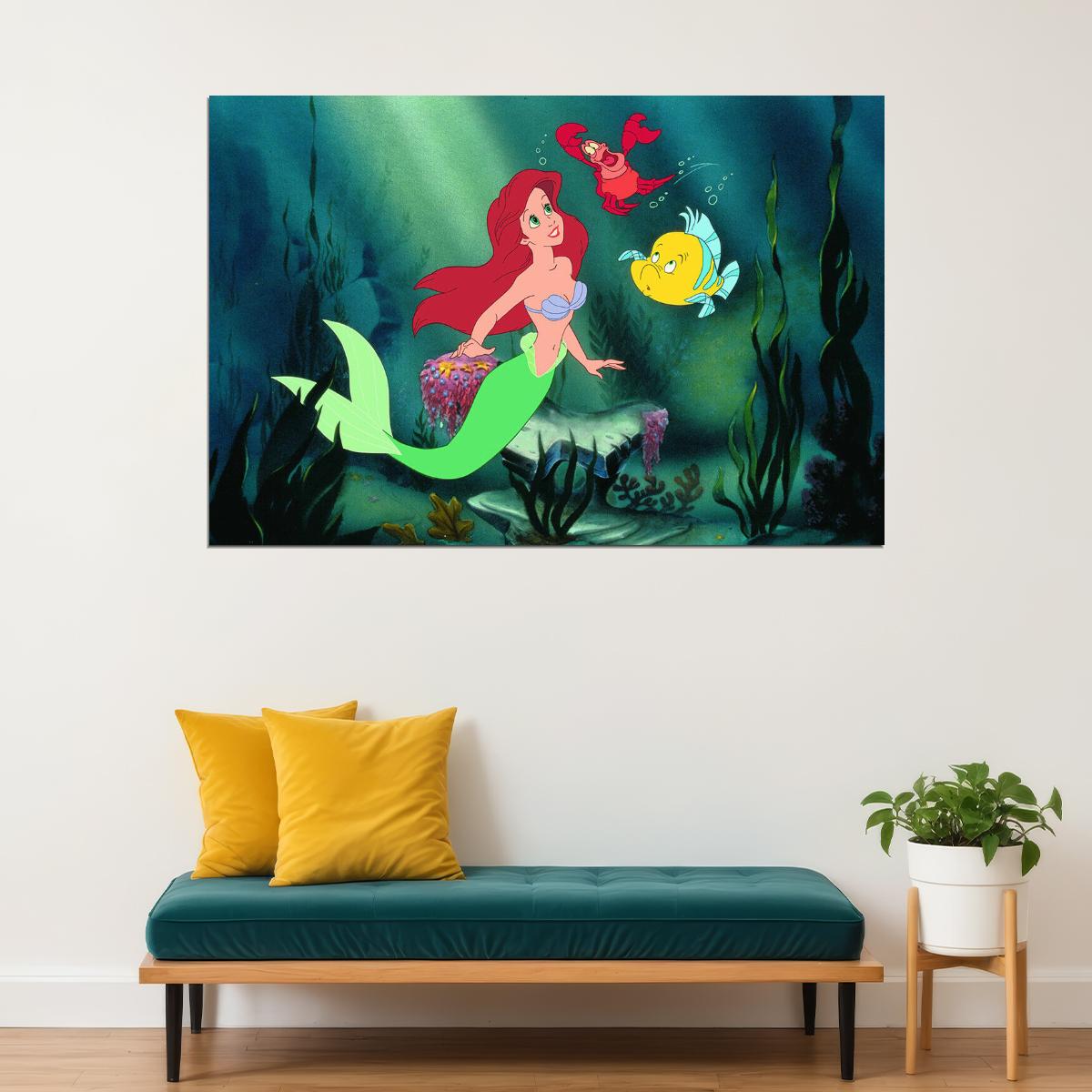 The Little Mermaid 30th Anniversary Movie Poster Wall Art Print Home Wall Decor