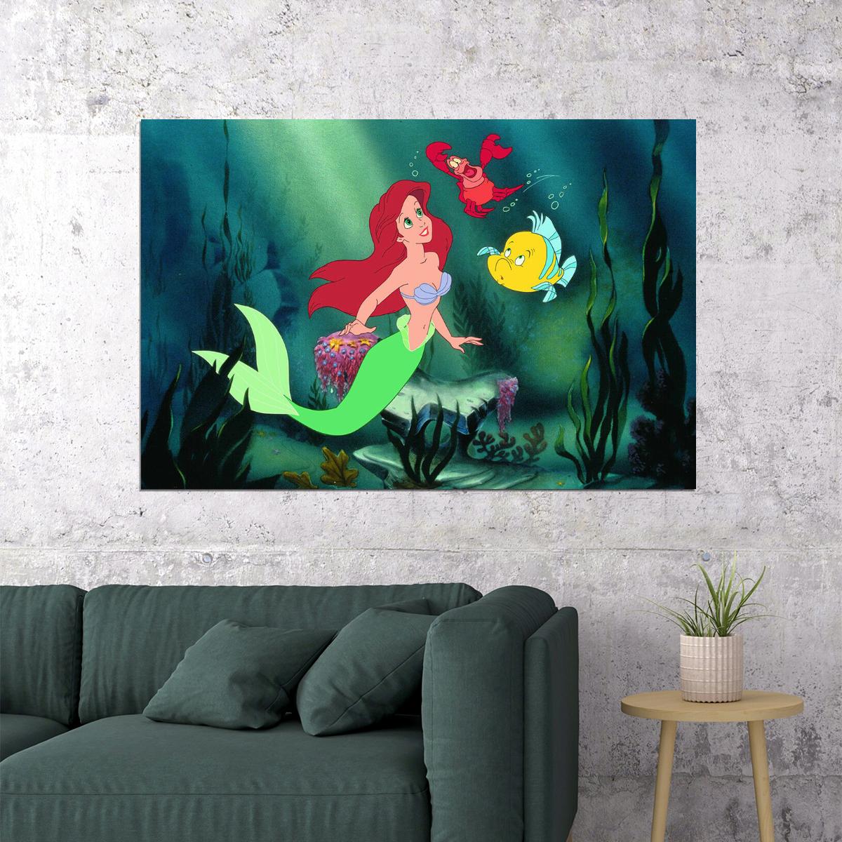 The Little Mermaid 30th Anniversary Movie Poster Wall Art Print Home Wall Decor