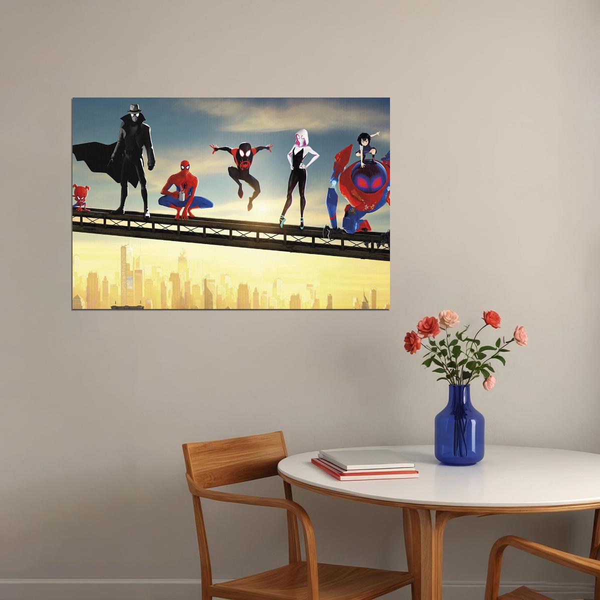 Spider Man Into The Spider Verse Animation Poster Wall Art Print Home Wall Decor