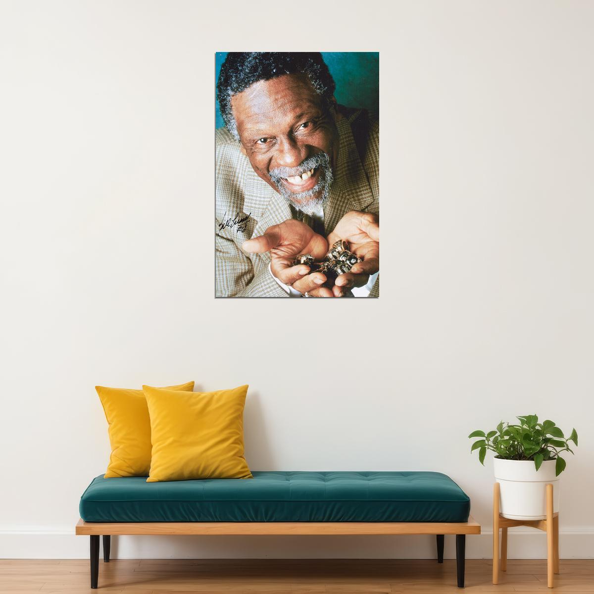 Dunk Block Star Bill Russell Basketball Poster Wall Art Print Home Wall Decor - xonomax