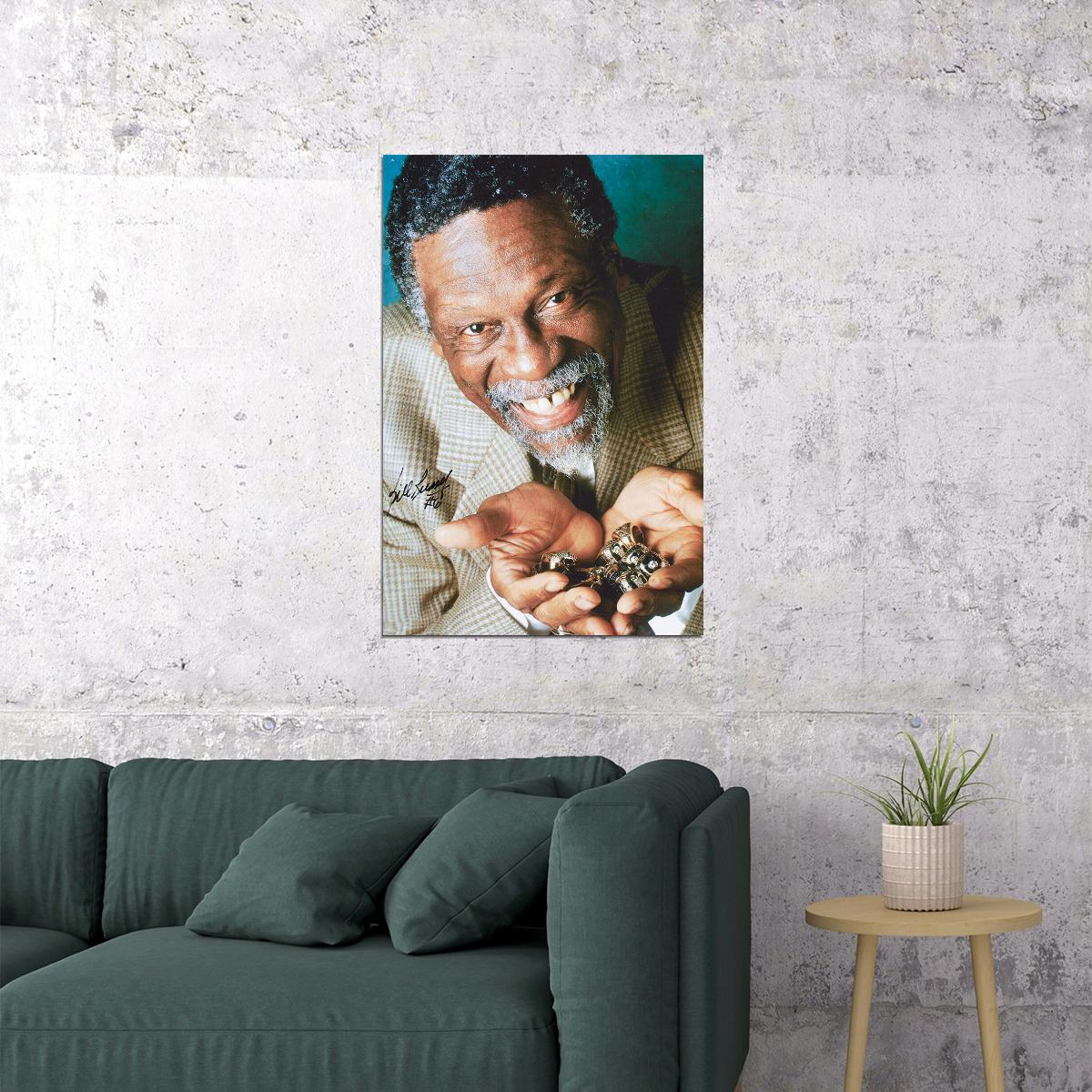 Dunk Block Star Bill Russell Basketball Poster Wall Art Print Home Wall Decor - xonomax