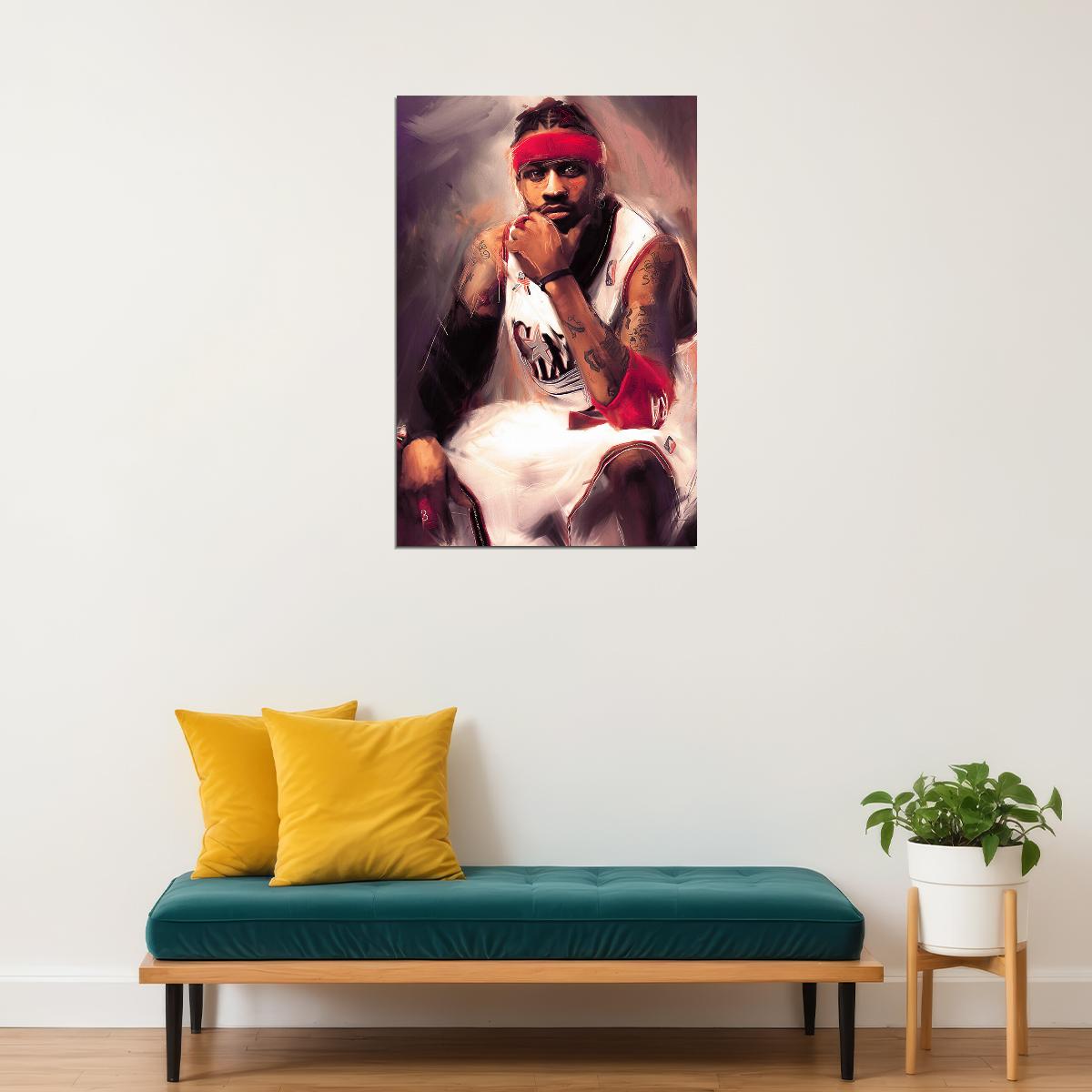 Allen Iverson Philadelphia Ai Basketball Poster Wall Art Print Home Wall Decor - xonomax