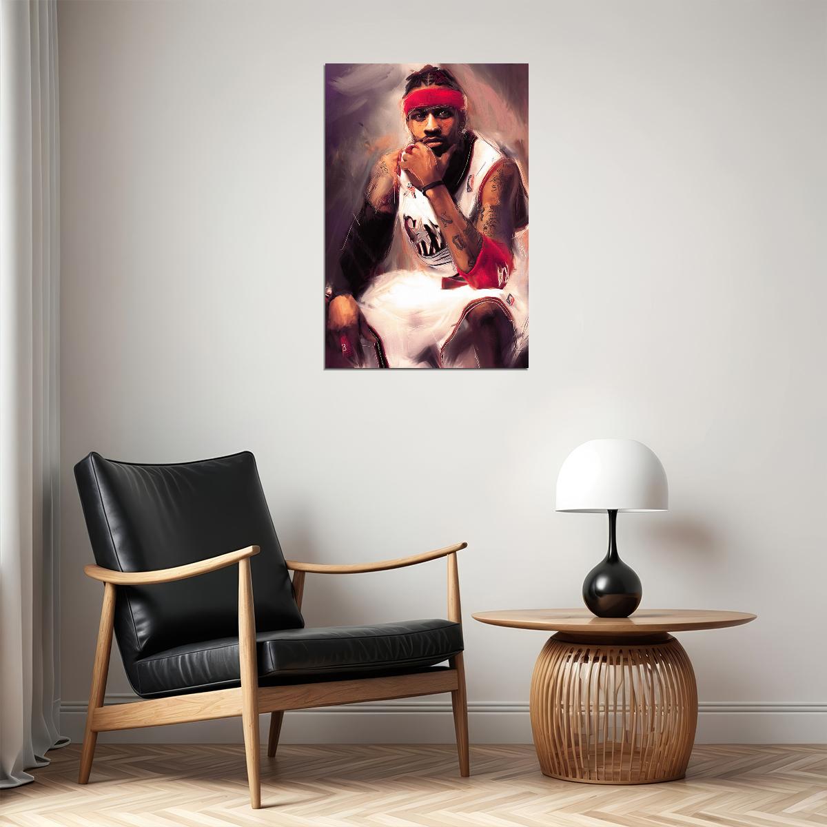 Allen Iverson Philadelphia Ai Basketball Poster Wall Art Print Home Wall Decor - xonomax