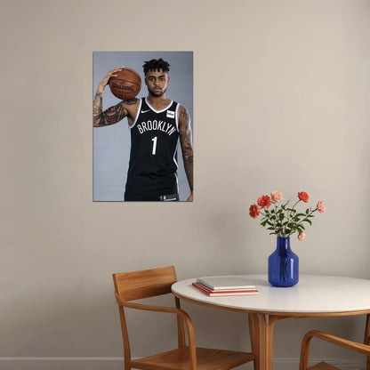 Dunk Block Star Dangelo Russell Basketball Poster Wall Art Print Home Wall Decor - xonomax