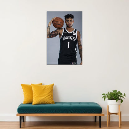 Dunk Block Star Dangelo Russell Basketball Poster Wall Art Print Home Wall Decor - xonomax