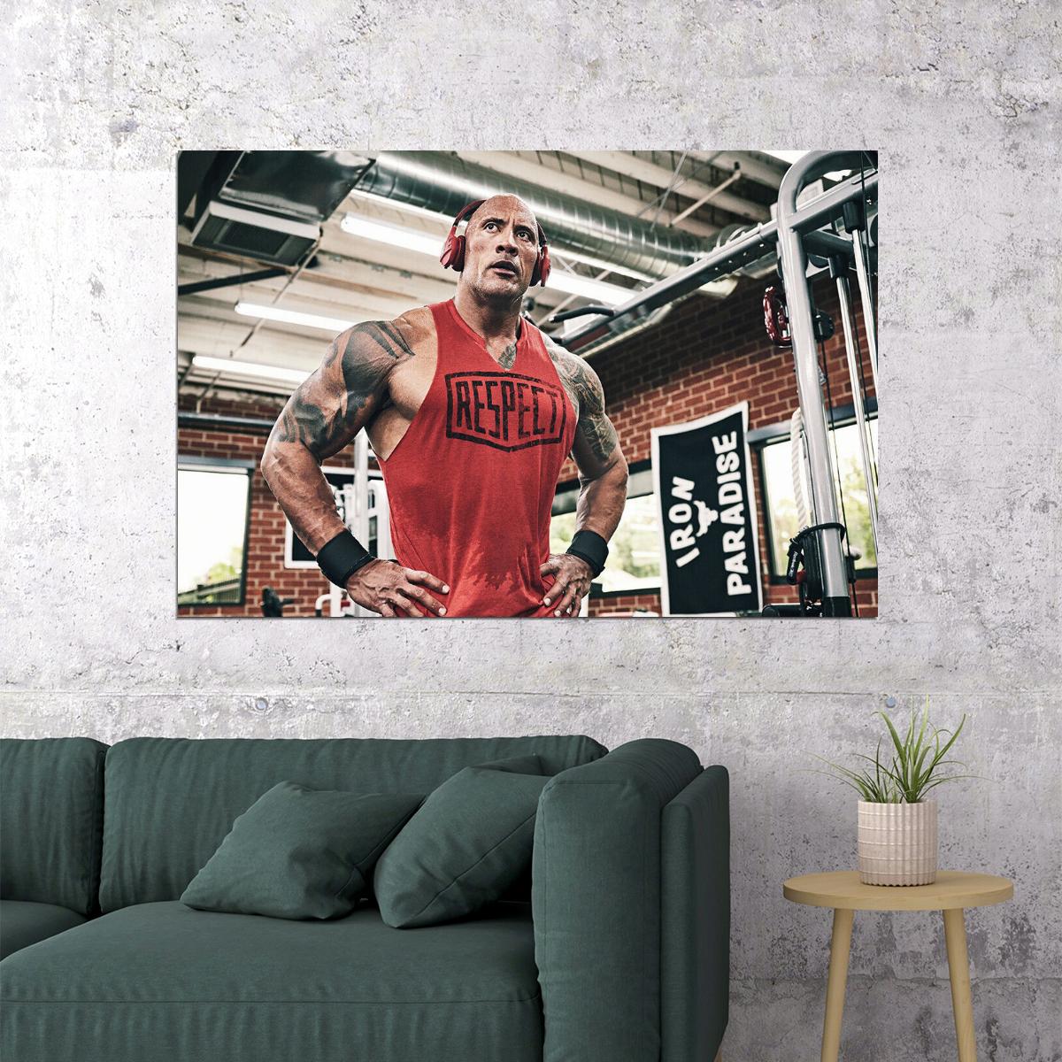 Dwayne Johnson The Rock Muscle Black Adam Poster Wall Art Print Home Wall Decor - xonomax