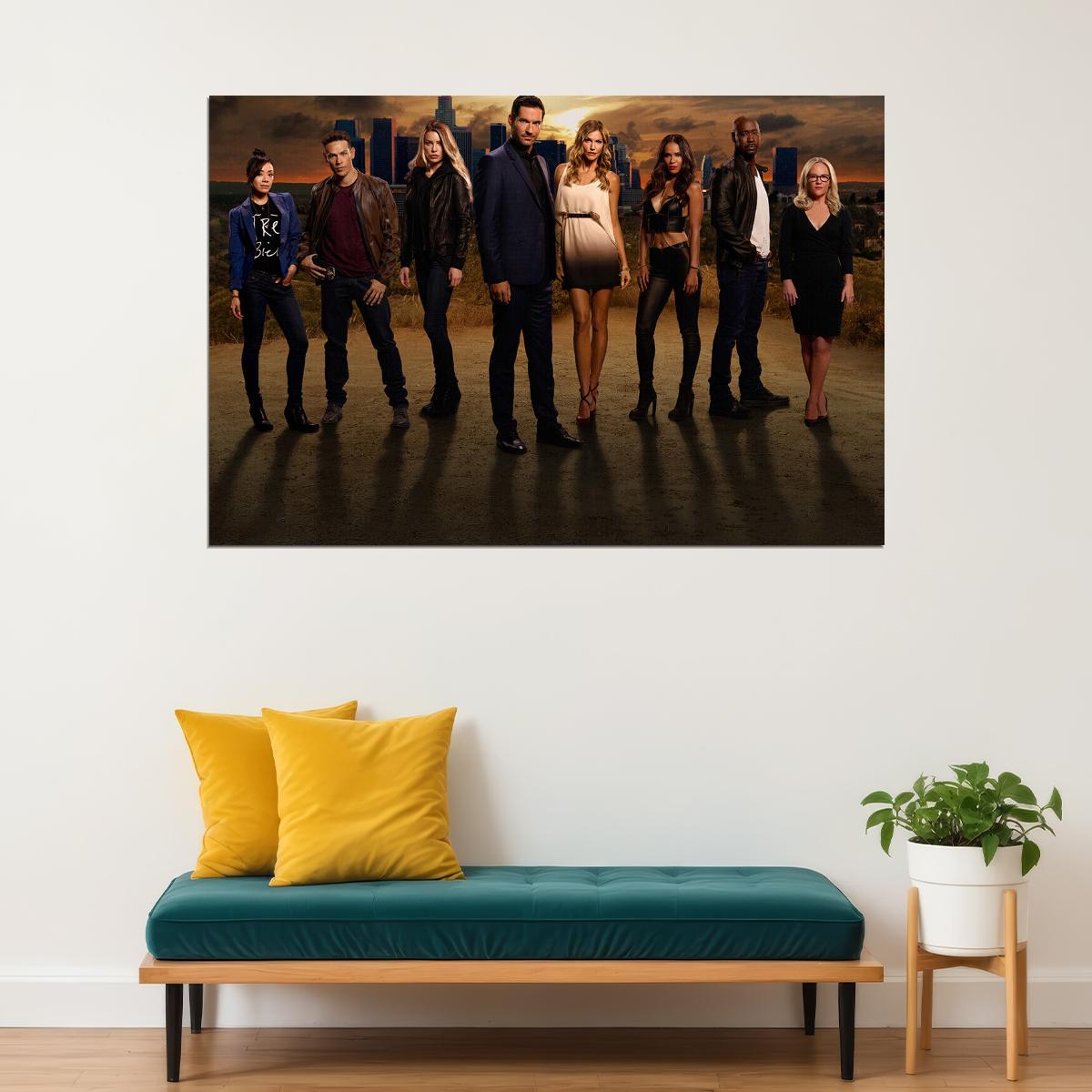 Lucifer Tom Ellis Fallen Angel Usa Tv Show Poster Wall Art Print Home Wall Decor - xonomax