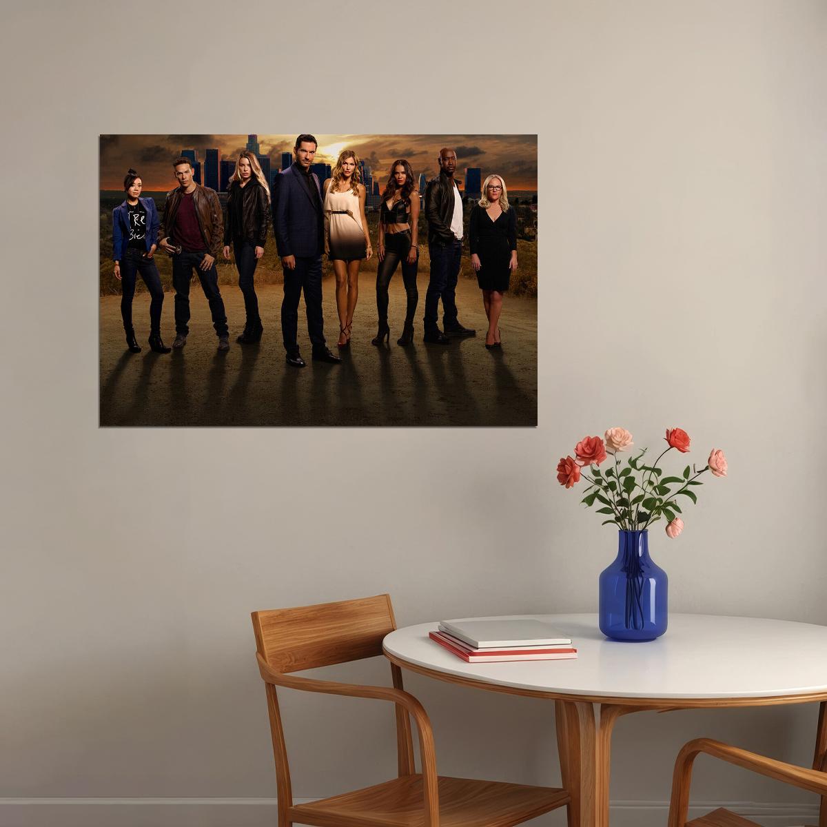 Lucifer Tom Ellis Fallen Angel Usa Tv Show Poster Wall Art Print Home Wall Decor - xonomax