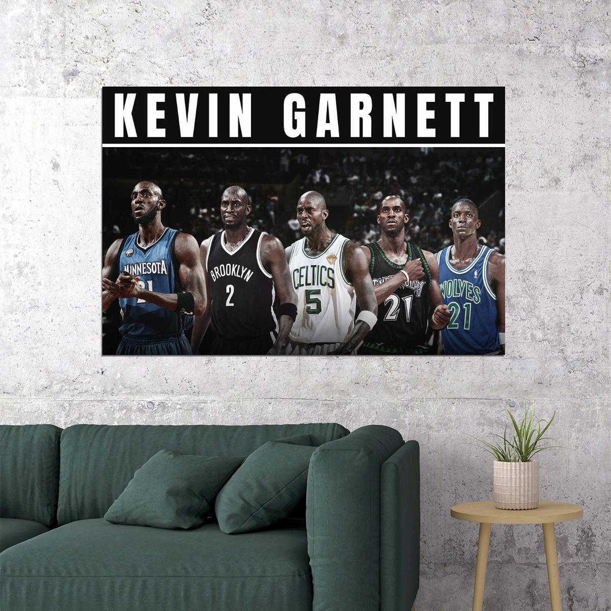 Dunk Block Star Kevin Garnett Basketball Poster Wall Art Print Home Wall Decor - xonomax