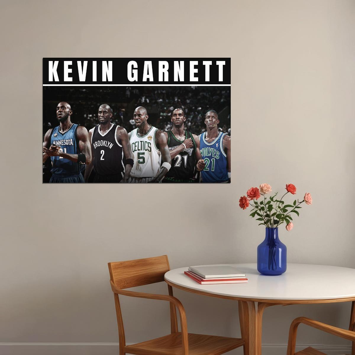 Dunk Block Star Kevin Garnett Basketball Poster Wall Art Print Home Wall Decor - xonomax