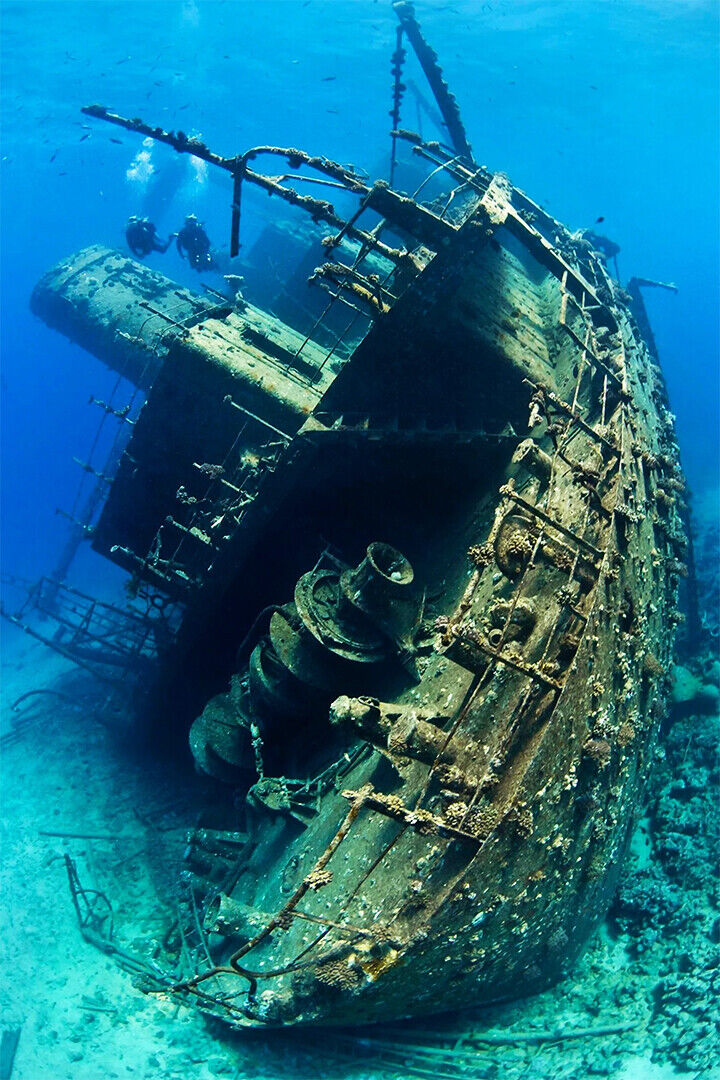 Sunken Ship Near St. Croix Watercraft Sea Poster Wall Art Print Home Wall Decor - xonomax